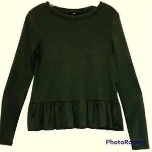 GAP forrest green peplum top size extra small